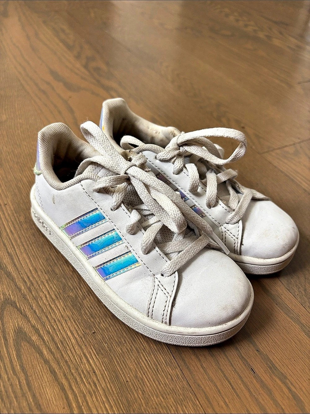 Adidas Superstar Kids Sneakers White & Blue Girls US 10.5